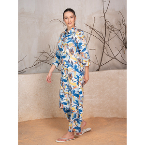 Ensemble en viscose rayonne 100 % imprimé floral à manches longues pour femme, tenue quotidienne modeste, lavable, meilleur prix, directement de l'usine - Product Image 1