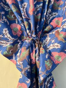 Robe Kfatan indienne faite à la main 100% coton pour femmes imprimé fleuri décontracté couverture de Bikini de plage pour l'été printemps automne-approvisionnement ODM - Product Image 5