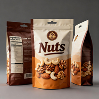 Sachet refermable personnalisé imprimé numériquement de qualité alimentaire pour snacks, noix, amandes, noix de cajou – Emballage réutilisable