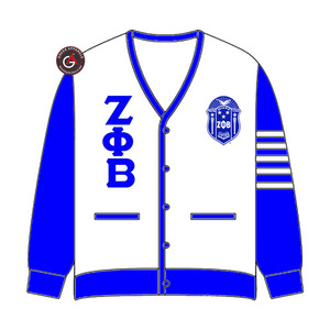 Zeta Phi Beta Finer Embroidery Women Acrylic Cardigans | ZOB Sorority Embroidered Ladies Custom Style Cardigan <b>Sweater</b> - Product Image 1