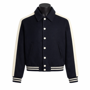 Veste universitaire personnalisée pour hommes et femmes, veste de baseball en laine et cuir, veste Letterman, fabricant OEM ODM, vente en gros - Product Image 1