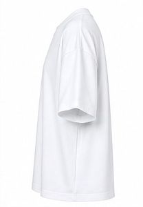 Camiseta blanca extragrande para hombre, ropa deportiva informal, manga corta, cuello redondo, algodón sólido. - Product Image 3
