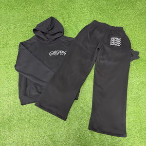 Logo personnalisé survêtement de luxe plaine vierge Baggy Jogger pantalons de survêtement et sweats à capuche ensemble tenues personnalisées survêtement pour hommes - Product Image 3