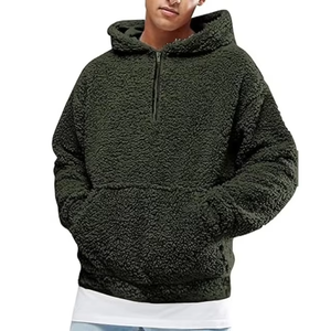 Customized Logo And Design <b>Hoodies</b> For <b>Men</b> Breathable Customized Basics <b>Sherpa</b> Fleece Half Zipper <b>Hoodies</b> <b>Men</b> For Sale - Product Image 1