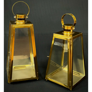Wholesale High Quality Gold Plated Stainless Steel Metal <b>Candle</b> <b>Holder</b> <b>Lanterns</b> for Home & Outdoor Decorations - Product Image 6