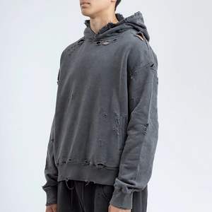 Sudadera con Capucha para Hombre, Personalizada, con Cierre, Lavada al Estilo Stone Washed, de Algodón, con Cuello en V, Resistente al Viento, de Secado Rápido, para Verano - Product Image 3