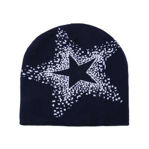 2025 Otoño Invierno gorro de alta calidad estrella de cinco puntas Jacquard logotipo personalizado Beanie fabricante gorro de invierno para Mujeres Hombres - Product Image 1