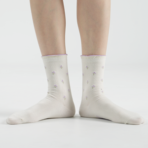 Calcetines de Algodón para Mujer Kikiya - Calcetines Casuales con Estampado Floral y Tejido Transpirable para Uso Diario - Product Image 3