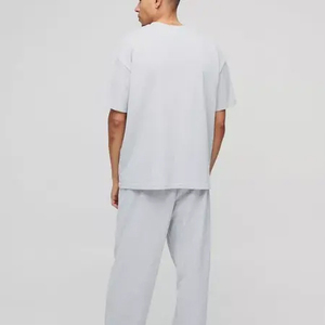 2025 camiseta de hombro caído de gran tamaño con estampado personalizado de alta calidad para hombres 100% ropa de calle de algodón camiseta en blanco de peso pesado - Product Image 3