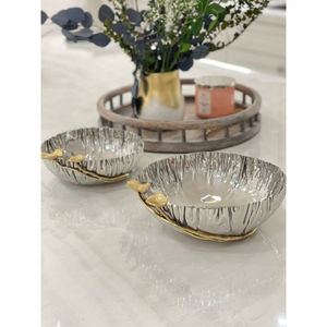 Bol décoratif en argent de qualité supérieure, élégant, fait à la main, centre de table, décoration moderne pour la salle à manger et le salon - Product Image 4
