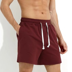 Shorts d'été streetwear personnalisables, taille élastique, respirants, mi-taille, 100% coton, uni, anti-froissement, lavés - Product Image 5