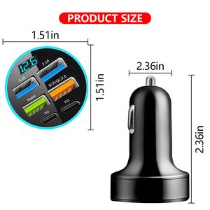 CTX Factory Direct con PD QC3.0 <span class=keywords><strong>USB</strong></span> <span class=keywords><strong>C</strong></span> Tipo <span class=keywords><strong>C</strong></span> Adaptador Venta al por mayor Teléfono Cargador de coche de carga rápida de 6 puertos - Product Image 5