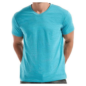 T-shirts imprimés pour hommes pour la saison estivale 2024, design à manches courtes, col en V, logo personnalisé et impression - Product Image 2