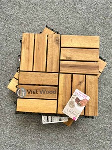 Viet Wood 300x300mm Contemporary Waterproof Anti-Slip Vietnam Acacia Outdoor <b>Decking</b> Matt Finish Oiling Surface Total Solution - Product Image 3