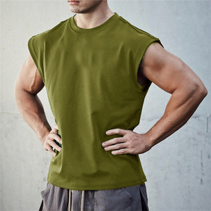 <b>Men's</b> Cotton Plain Tank Tops Breathable Fitness Gym <b>Vest</b> with Custom Logo Fashionable Workout Running Gear - Product Image 2