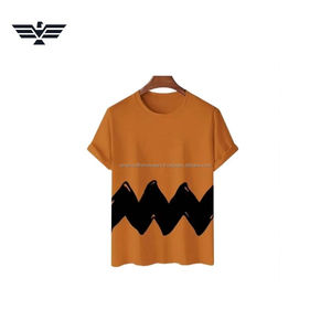 T-shirt graphique bleu ciel avec imprimé vagues abstraites |   T-shirt en coton décontracté personnalisé pour hommes et femmes - Product Image 4