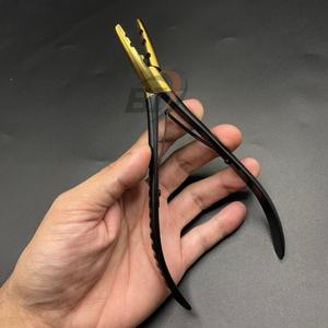 Wholesale Multi-Functional Black Gold Surgical Grade Reusable Pliers Sustainable Steel <b>Hair</b> <b>Extension</b> <b>Tools</b> - Product Image 1