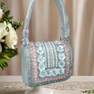 Bolso de mano con cuentas para boda, hecho a mano con piedras artísticas, elegante bolso de noche para mujer, calidad de exportación, India - Product Image 1