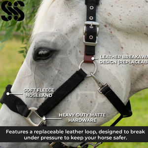 2026 Dernier modèle de licol pour cheval en cuir de qualité supérieure et durable, personnalisable avec plaque nominative, fait main, avec muserolle rembourrée souple et couronne - Product Image 3