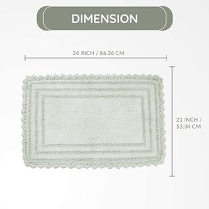 Plus Style Boho 34x21 Pouces Tapis de Bain Doux Réversible Tissé Tapis de Bain Crochet Coton Absorbant pour Salle de Bain Cuisine Spa Usage Domestique - Product Image 1
