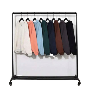 Sweat à capuche personnalisé pour hommes, poids lourd 355 GSM, surdimensionné, fermeture éclair complète, impression bouffante, hiver, polyester, coton, polaire, technique de lavage solide - Product Image 1