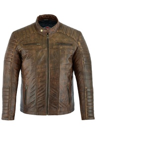 Wholesale <b>Men's</b> <b>Leather</b> Biker <b>Jacket</b> | Slim Fit Genuine or PU <b>Leather</b> Motorcycle Coat | Custom Logo Outerwear Supplier - Product Image 1