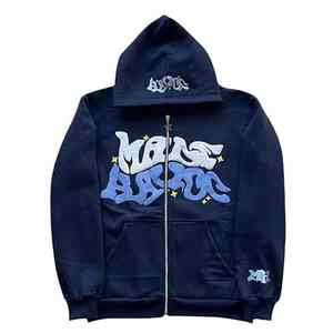 Les bases de la conception personnalisée avec fermeture éclair pour hommes les plus à la mode Sweat à capuche imprimé bouffant Sweat à capuche Boxy pour hommes - Product Image 4