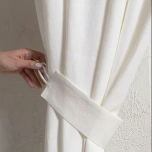 Sujetadores de Cortinas de Lino. Juego de 2 sujetacortinas de lino para cortinas. Sujetador de Cortinas de Tela con Lazos - Product Image 1