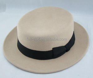 Chapeau Jazz Rétro Classique Personnalisé de Qualité Supérieure, Style <span class=keywords><strong>Porkpie</strong></span> à Ruban Uni Bicolore, pour Automne Hiver - Product Image 5