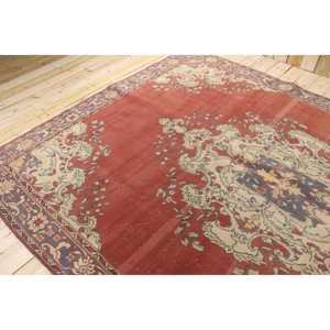 Tapis vintage surdimensionné 8x12,2 pieds (244x371 cm), tapis turc rouge patchwork - Product Image 4