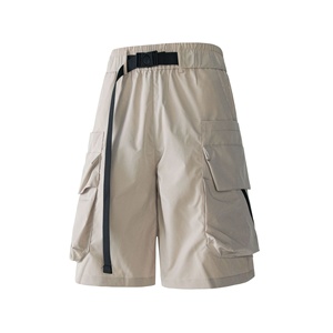 <b>Men's</b> Sporty Casual Loose Fit Quick-Drying Cargo Joker Design Spandex/Polyester Big Pocket <b>Shorts</b> Drawstring Closure Solid <b>Woven</b> - Product Image 2