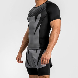 เสื้อรัดกล้ามเนื้อ MMA รุ่นใหม่ ปี 2026 สำหรับผู้ชาย วิ่ง มวยไทย กีฬา ยิม BJJ ผ้าสแปนเด็กซ์/โพลีเอสเตอร์ แห้งเร็ว ระบายอากาศได้ดี - Product Image 6