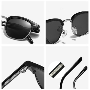 Logo personnalisé 2025 mode rétro TR90 <span class=keywords><strong>lunettes</strong></span> de soleil <span class=keywords><strong>rondes</strong></span> de conduite UV400 demi-monture <span class=keywords><strong>lunettes</strong></span> de soleil polarisées <span class=keywords><strong>carrées</strong></span> pour hommes femmes - Product Image 5