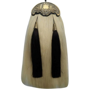 Accesorio para gaita de celtas de pelo de caballo, colgante escocés de cuero genuino para kilt, cantle metálico de tamaño largo - Product Image 2