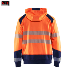 High Quality Orange Fleece Reflective Outdoor Safety Pullover <b>Hoodies</b> Custom Quick Dry Safety Construction <b>Hoodies</b> - Product Image 5