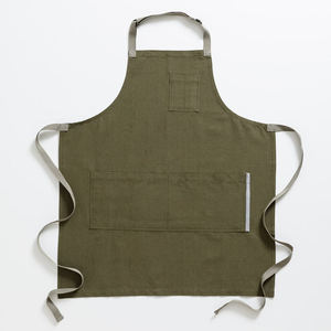 Fashion Waterproof Leather Household Canvas Apron Oil-proof Kitchen Cooking Adult With Tool Pockets Waterproof Apron - Product Image 1