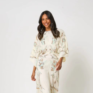 Robe de soirée maxi à manches évasées avec perles, effet antistatique, robe emballée, sexy pour femmes - Product Image 1