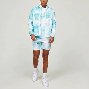 ชุดเสื้อแจ็กเก็ตกันลมสำหรับผู้ชายเสื้อมีฮู้ดและกางเกงขาสั้นกันลมสำหรับฤดูใบไม้ร่วง - Product Image 1