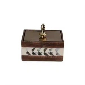 Cuencos para Servir Frutos Secos y Nueces, Diseño Cuadrado, Alta Calidad, Hechos de Madera con Incrustaciones de Nácar, Gran Venta - Product Image 1