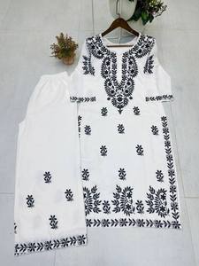 DESIGNER <b>Women's</b> Running Wear <b>Kurta</b> Plazzo with Embroidery Work Maslin Fabric Party Casual All Seasons - Product Image 4