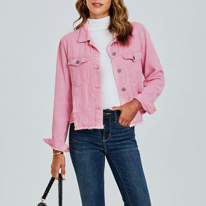 Nuevo estilo de las mujeres prendas de vestir exteriores de alta calidad chaqueta de mezclilla OEM ODM servicio de las mujeres chaquetas de mezclilla para la venta en línea - Product Image 5