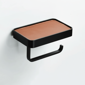 Porte-papier JIBP13 de haute qualité avec étagère, brun noir, porte-rouleau de papier toilette mural, vente en gros - Product Image 2