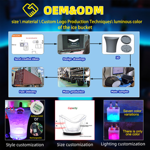 Cubo de champán de plástico luminoso LED con asa para fiestas, bodas, bares, enfriador de vino y cerveza - Product Image 4