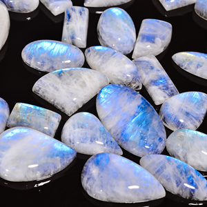 Venta al por mayor Natural Rainbow Moonstone Cabochon Gemstone Beautiful Quartz Loose Gemstone para la fabricación de joyas - Product Image 4