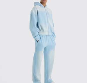 Conjunto de Sudadera con Capucha y Pantalones Deportivos de Estilo Vintage Urbano, Lavado Ácido, Personalizado 2025 - Product Image 4