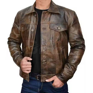 Chaqueta de cuero de manga larga para hombre de alta calidad, ropa de invierno informal, transpirable, secado rápido, tela de poliéster, cuello levantado personalizado - Product Image 4