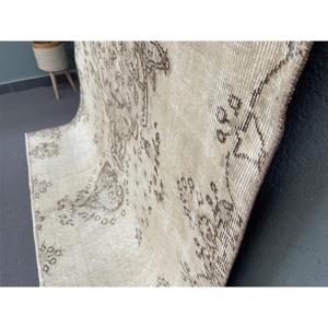 Tapis vintage 5,1x7,3 pieds, tapis patchwork gris brun en laine - Product Image 3