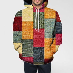 Sudaderas con Capucha de Bloques de Color Holgadas para Hombre, Cálidas para Invierno, Uso Casual, Logotipo Personalizado para Adultos, Tinte Liso - Product Image 4