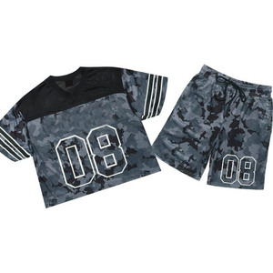 เสื้อยืดและกางเกงขาสั้นผู้ชาย ชุดลำลองทันสมัยสองชิ้น ชุดกีฬาสำหรับออกกำลังกาย ฟิตเนส วิ่ง และสวมใส่ในชีวิตประจำวัน - Product Image 2