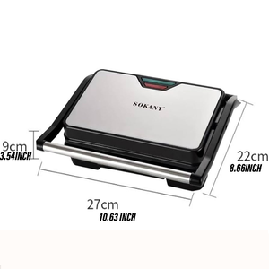 Parrilla Eléctrica Compacta SK-223 de 850W, Control Mecánico, Plancha Antiadherente Desmontable de PTFE, Apta para Interiores/Exteriores - Product Image 6